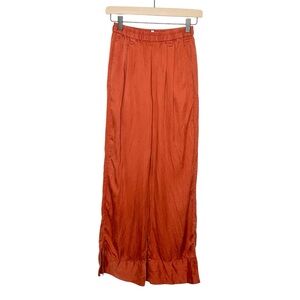 Darling Neutral Burnt Orange High‎ Rise Flowy Wide Leg Pull On Pants XS
